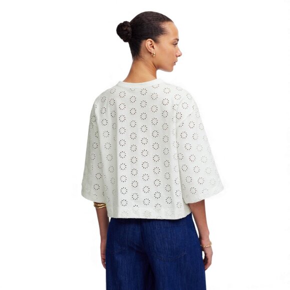 Madewell Embroidered Wide-Sleeve Boxy Tee Size Small - Picture 3 of 10